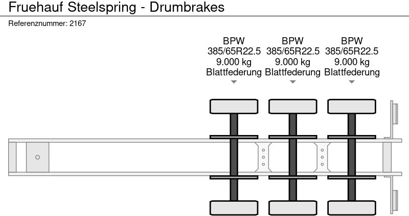 Контейнеровоз/ Сменна каросерия полуремарке Fruehauf Steelspring - Drumbrakes: снимка 13