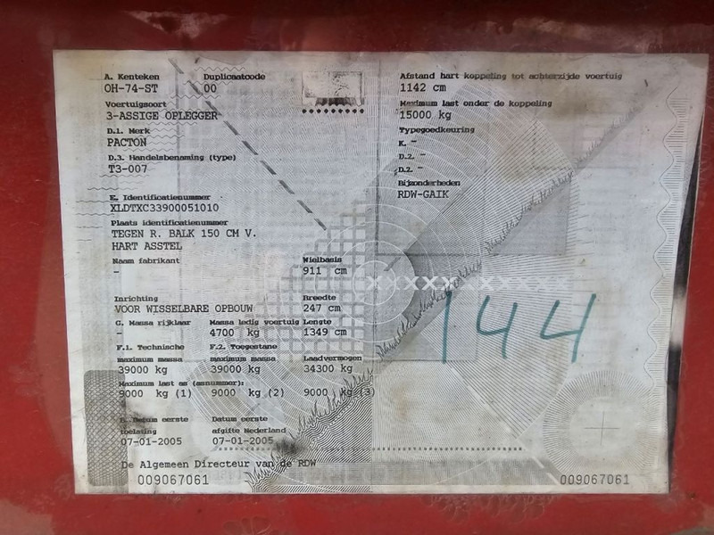 Контейнеровоз/ Сменна каросерия полуремарке Pacton BPW - DRUM - 40FT: снимка 11