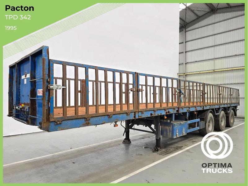 Pacton TPD 342 / 2x STUURAS - Бордово полуремарке/ Платформа: снимка 1 Pacton TPD 342 / 2x STUURAS - Бордово полуремарке/ Платформа: снимка 1