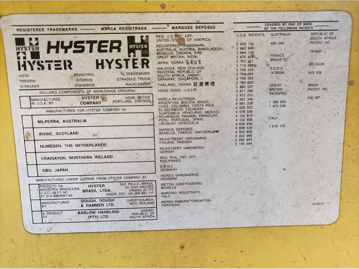 1994 HYSTER A1.50XL FORKLIFT TRUCK - Мотокар: снимка 5 1994 HYSTER A1.50XL FORKLIFT TRUCK - Мотокар: снимка 5