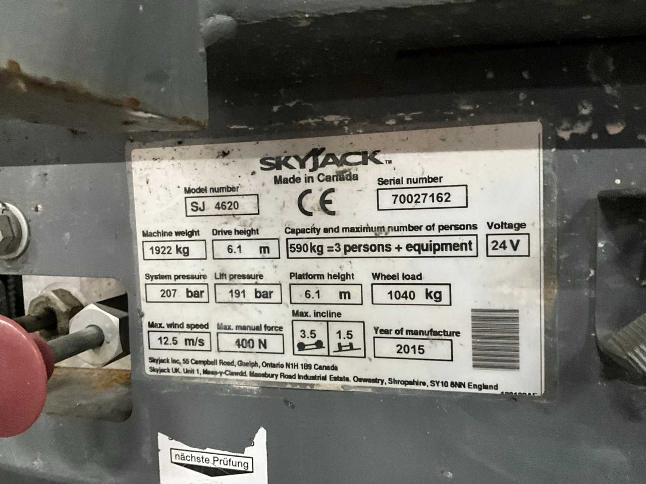 Работна площадка 2015 SKYJACK SJ 4620 AERIAL PLATFORM: снимка 9 Работна площадка 2015 SKYJACK SJ 4620 AERIAL PLATFORM: снимка 9