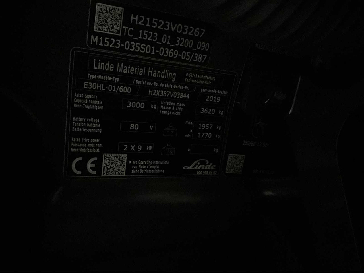 Мотокар 2019 LINDE E30HL-01/600 3000KG SPOON ADJUSTER BATTERY 2023 FORKLIFT: снимка 31