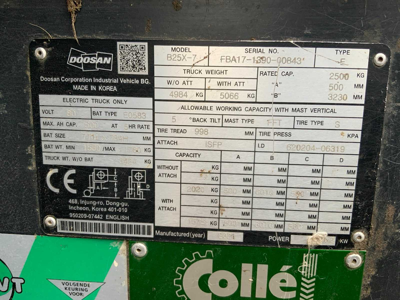 Мотокар 2021 DOOSAN B25X-7 FORKLIFT: снимка 18