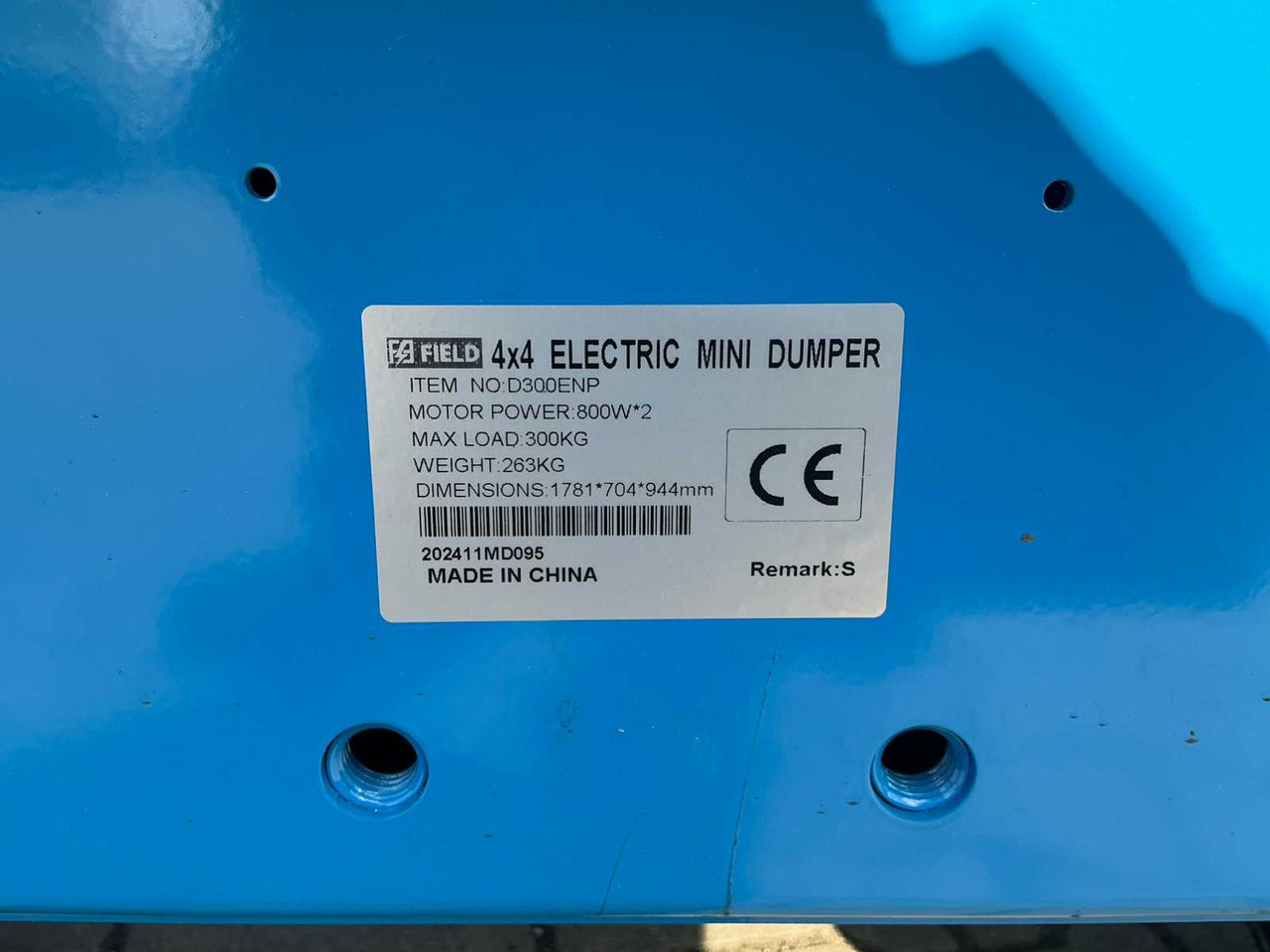 Мини самосвал FIELD D300ENP ELECTRIC ARTICULATED DUMPER: снимка 32 Мини самосвал FIELD D300ENP ELECTRIC ARTICULATED DUMPER: снимка 32