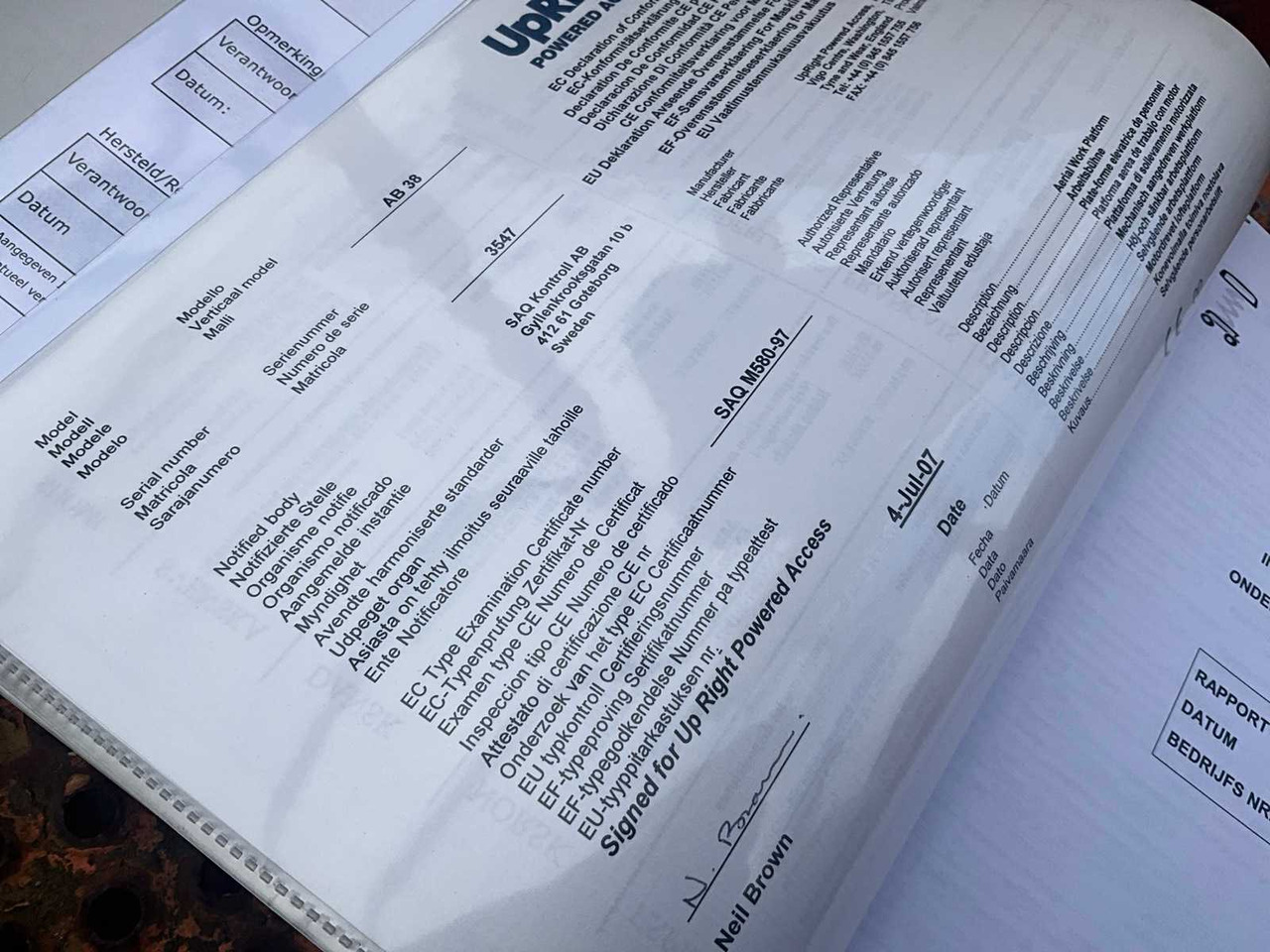 Работна площадка "Upright" "UPRIGHT" - AB38N - ARTICULATED TELESCOPIC BOOM LIFT - 2007: снимка 20