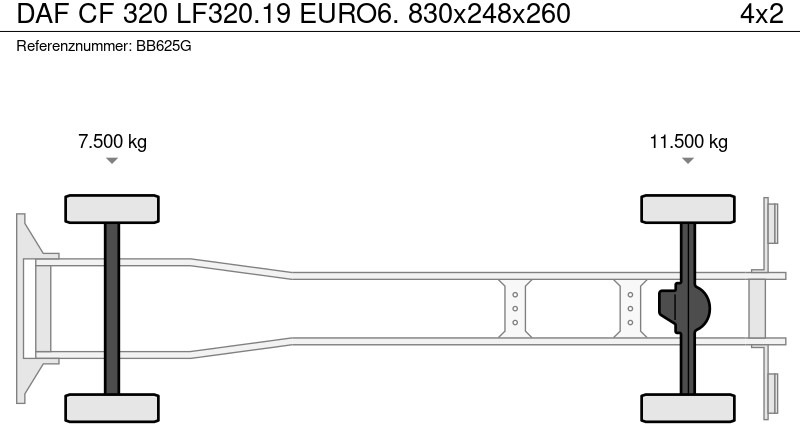 Камион фургон DAF CF 320 LF320.19 EURO6. 830x248x260: снимка 16
