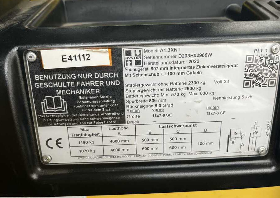 Електрокар Hyster A.1.3XNT: снимка 9