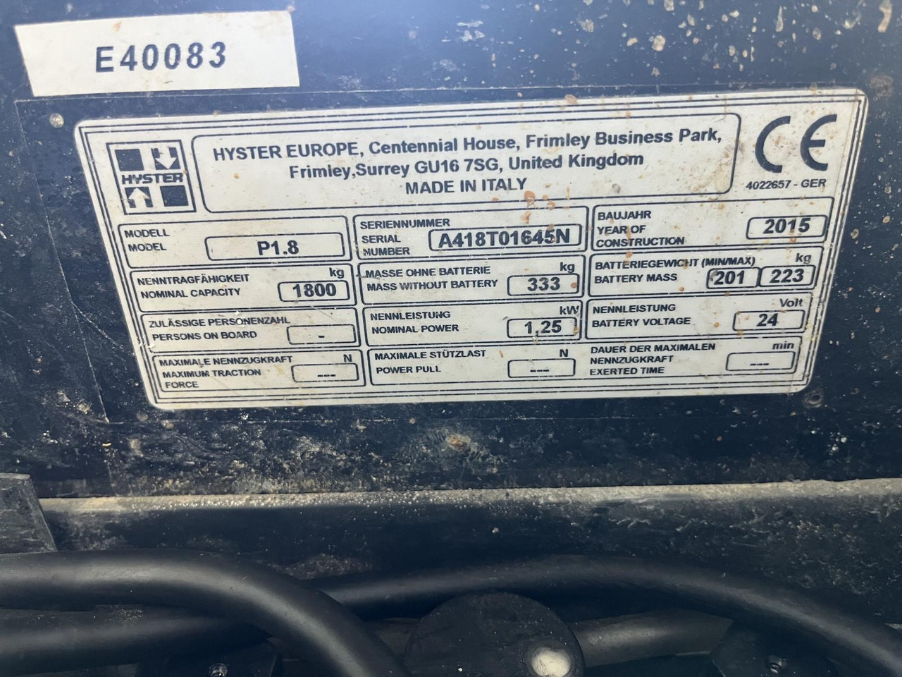 Hyster P1.8 - Палетна количка: снимка 4 Hyster P1.8 - Палетна количка: снимка 4