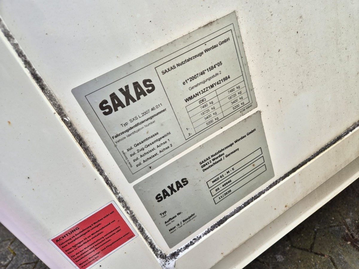 MAN Saxas MKD 61-M-E Koffer Bj. 2020 Möbelkoffer - Лекотоварен автомобил фургон: снимка 5 MAN Saxas MKD 61-M-E Koffer Bj. 2020 Möbelkoffer - Лекотоварен автомобил фургон: снимка 5