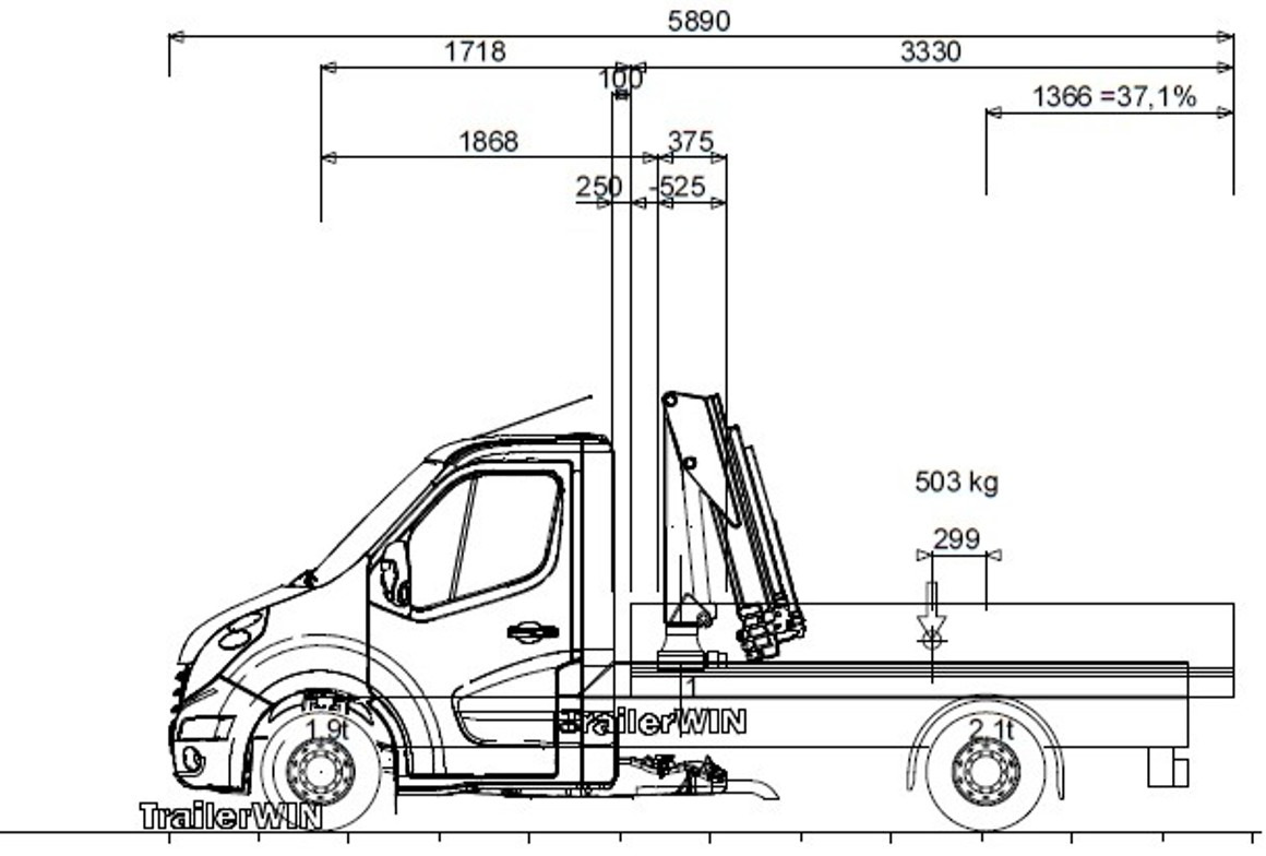 RENAULT Master L2H1 (neues Mod.) Alupritsche m. Kran - Бордови бус: снимка 3 RENAULT Master L2H1 (neues Mod.) Alupritsche m. Kran - Бордови бус: снимка 3