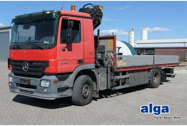 Mercedes-Benz 1844 L Actros 4x2, Hiab 144E-3, Funk, Voll-Luft - Бордови камион: снимка 1 Mercedes-Benz 1844 L Actros 4x2, Hiab 144E-3, Funk, Voll-Luft - Бордови камион: снимка 1