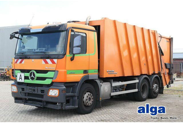 Mercedes-Benz 2532 L Actros 6x2, Faun, Zöller, 24m³, MP3, AC - Боклукчийска кола: снимка 1 Mercedes-Benz 2532 L Actros 6x2, Faun, Zöller, 24m³, MP3, AC - Боклукчийска кола: снимка 1