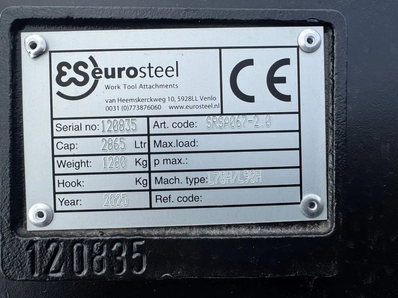 Eurosteel Volvo L70-L90 2.80 Breed 2025 NIEUW !! - Колесен товарач: снимка 5 Eurosteel Volvo L70-L90 2.80 Breed 2025 NIEUW !! - Колесен товарач: снимка 5