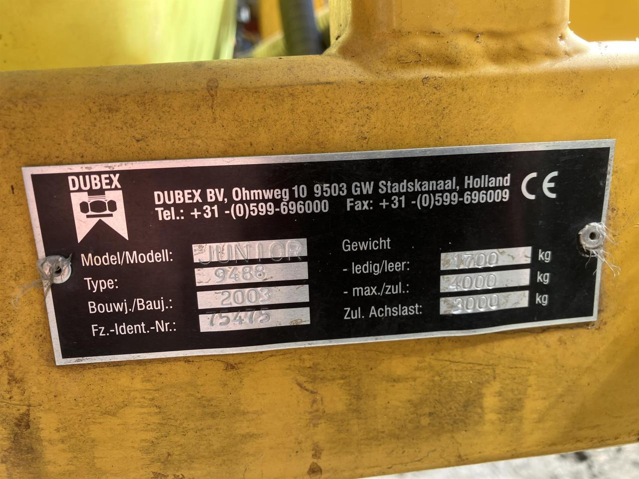 Dubex Junior 2500-27 - Прикачна пръскачка: снимка 4 Dubex Junior 2500-27 - Прикачна пръскачка: снимка 4