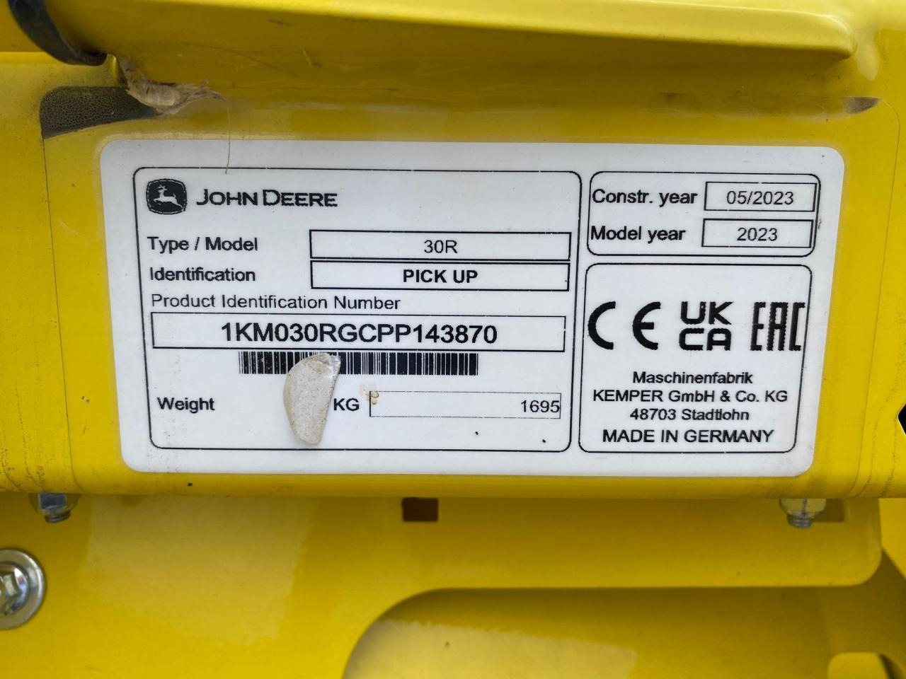 John Deere 30R - Принадлежност за силажокомбайн: снимка 5 John Deere 30R - Принадлежност за силажокомбайн: снимка 5