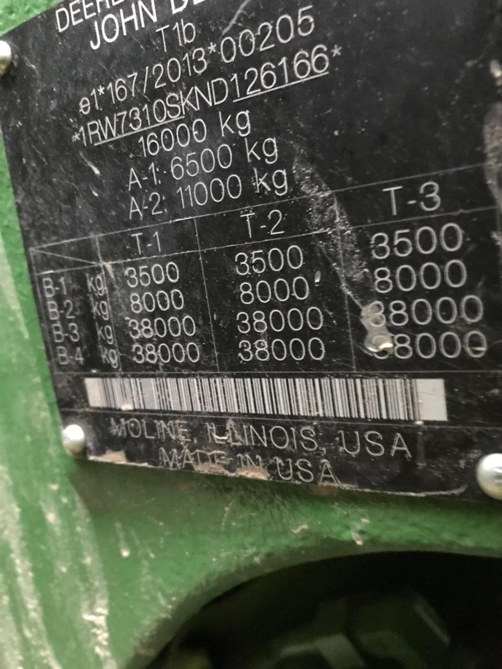 Трактор John Deere 7R 310: снимка 14
