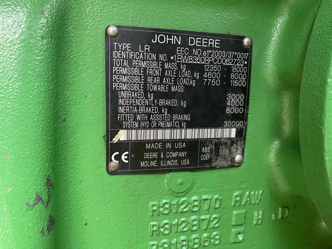 Трактор John Deere 8360R: снимка 12