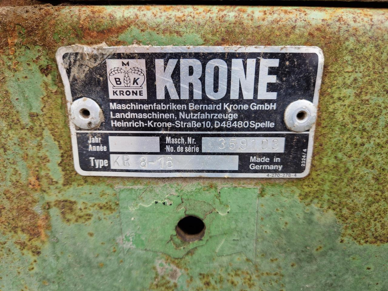 Krone KR 8-16S - Рулонна сламопреса: снимка 2 Krone KR 8-16S - Рулонна сламопреса: снимка 2