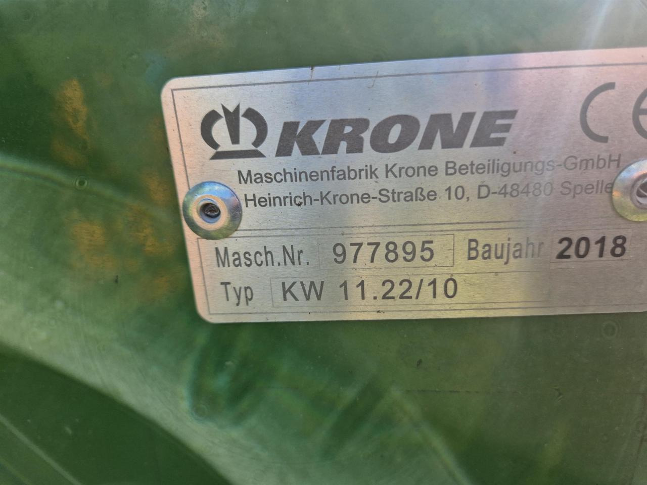 Krone KW 11.22 - Гребло/ Сенообръщачка: снимка 2 Krone KW 11.22 - Гребло/ Сенообръщачка: снимка 2