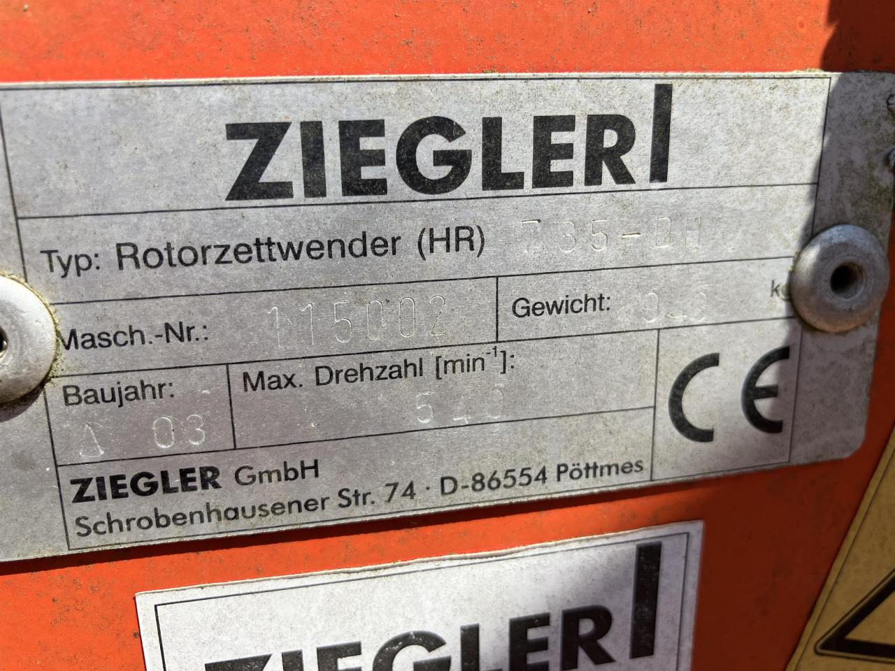 Ziegler HR785DH - Гребло/ Сенообръщачка: снимка 5 Ziegler HR785DH - Гребло/ Сенообръщачка: снимка 5
