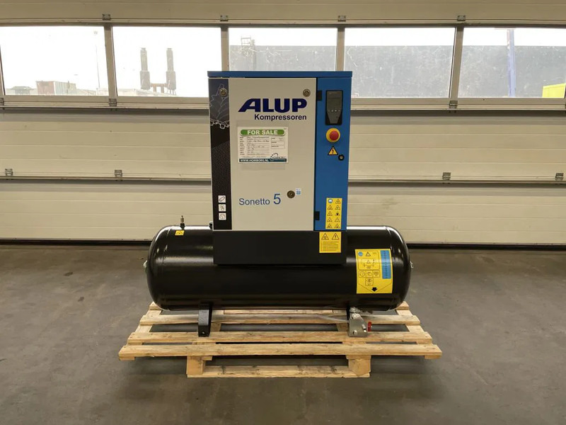 Alup Sonetto 5 - 200 Elektrische Schroefcompressor 4 kW 470 L/Min 10 Bar op ketel - Компресор за въздух: снимка 1 Alup Sonetto 5 - 200 Elektrische Schroefcompressor 4 kW 470 L/Min 10 Bar op ketel - Компресор за въздух: снимка 1