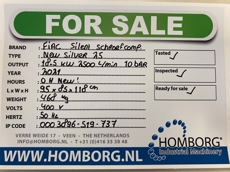 Fiac New Silver 25 Silent 18.5 kW 2500 L / min 10 Bar Elektrische Schroefcompressor - Компресор за въздух: снимка 2 Fiac New Silver 25 Silent 18.5 kW 2500 L / min 10 Bar Elektrische Schroefcompressor - Компресор за въздух: снимка 2