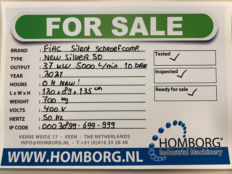 Fiac New Silver 50 Silent 37 kW 5000 L / min 10 Bar Elektrische Schroefcompressor - Компресор за въздух: снимка 2 Fiac New Silver 50 Silent 37 kW 5000 L / min 10 Bar Elektrische Schroefcompressor - Компресор за въздух: снимка 2