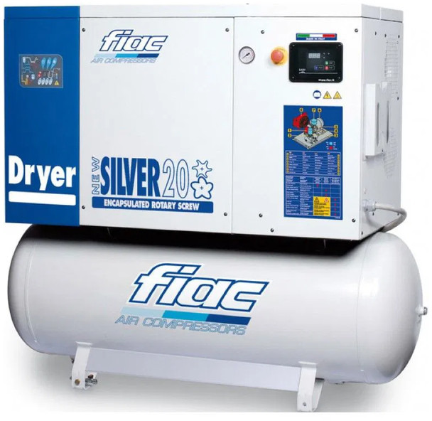 Fiac NewSilver D 15 / 500 NewSilver D 15 / 500 - 1430 L / min 11 kW 10 bar Elektrische Schroefcompressor + Droger - Компресор за въздух: снимка 1 Fiac NewSilver D 15 / 500 NewSilver D 15 / 500 - 1430 L / min 11 kW 10 bar Elektrische Schroefcompressor + Droger - Компресор за въздух: снимка 1