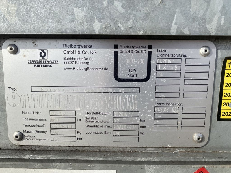 IBC Rietberg 1000 liter IBC Dieseltank Gegalvaniseerd - Резервоар за съхранение: снимка 3 IBC Rietberg 1000 liter IBC Dieseltank Gegalvaniseerd - Резервоар за съхранение: снимка 3