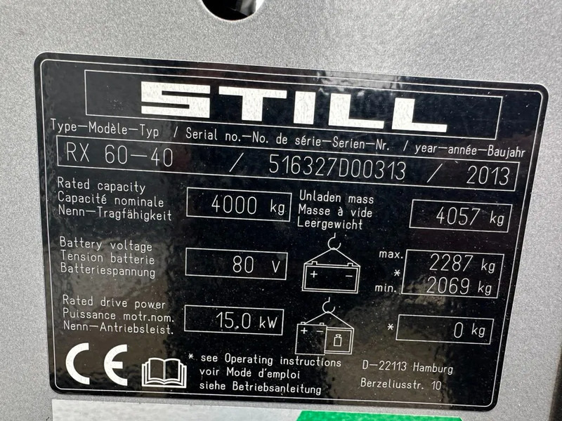 Still RX 60-40 4 ton Duplex Sideshift Positioner Elektra Heftruck accu 2023 - Електрокар: снимка 5 Still RX 60-40 4 ton Duplex Sideshift Positioner Elektra Heftruck accu 2023 - Електрокар: снимка 5
