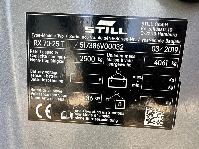 Still RX70-25 T 2.5 ton Duplex Freelift Sideshift LPG Heftruck 2019 - Газокар: снимка 3 Still RX70-25 T 2.5 ton Duplex Freelift Sideshift LPG Heftruck 2019 - Газокар: снимка 3