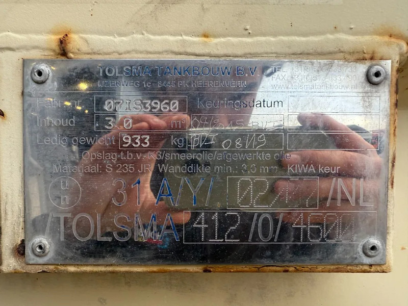 Tolsma Kiwa IBC 3000 liter Dieseltank Brandstoftank - Морски контейнер: снимка 4 Tolsma Kiwa IBC 3000 liter Dieseltank Brandstoftank - Морски контейнер: снимка 4