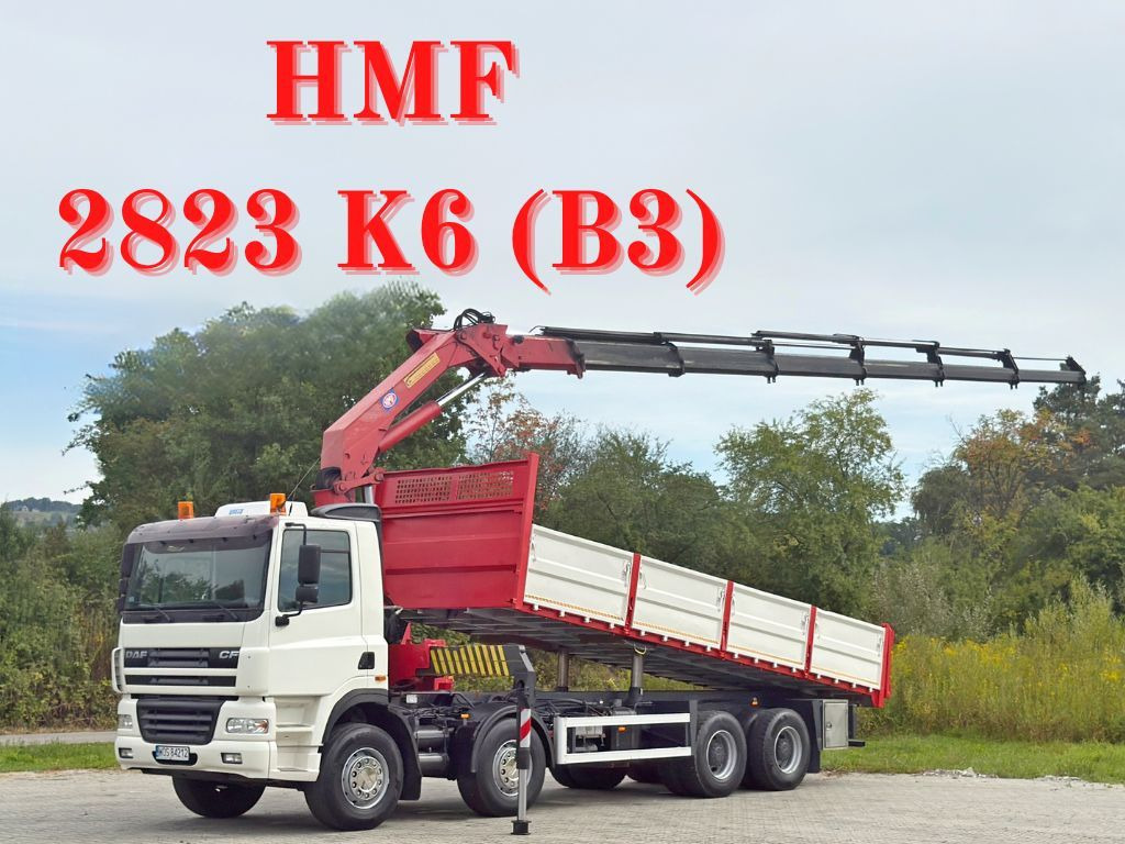 DAF CF 85.380 * HMF 2823 K6 (B3) + FUNK * 8x4 * TOP - Камион с кран: снимка 1 DAF CF 85.380 * HMF 2823 K6 (B3) + FUNK * 8x4 * TOP - Камион с кран: снимка 1
