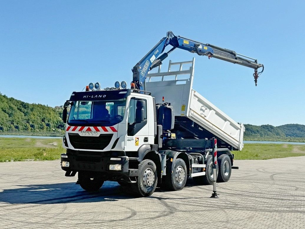 Iveco TRAKKER 450 * FASSI F215A.0.22 + FUNK / 8x4 *TOP - Самосвал камион, Камион с кран: снимка 2 Iveco TRAKKER 450 * FASSI F215A.0.22 + FUNK / 8x4 *TOP - Самосвал камион, Камион с кран: снимка 2