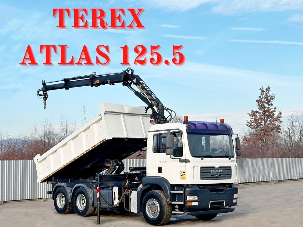 MAN TGA 26.350 * KIPPER 4,90m + TEREX ATLAS * 6x4 * - Самосвал камион, Камион с кран: снимка 1 MAN TGA 26.350 * KIPPER 4,90m + TEREX ATLAS * 6x4 * - Самосвал камион, Камион с кран: снимка 1