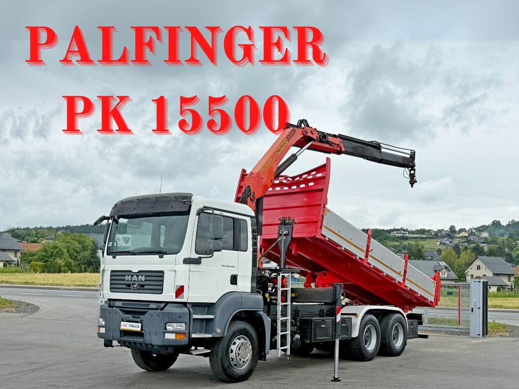 MAN TGA 26.400 * KIPPER 6,00m + PK 15500 * 6x4 * TOP - Камион с кран: снимка 1 MAN TGA 26.400 * KIPPER 6,00m + PK 15500 * 6x4 * TOP - Камион с кран: снимка 1