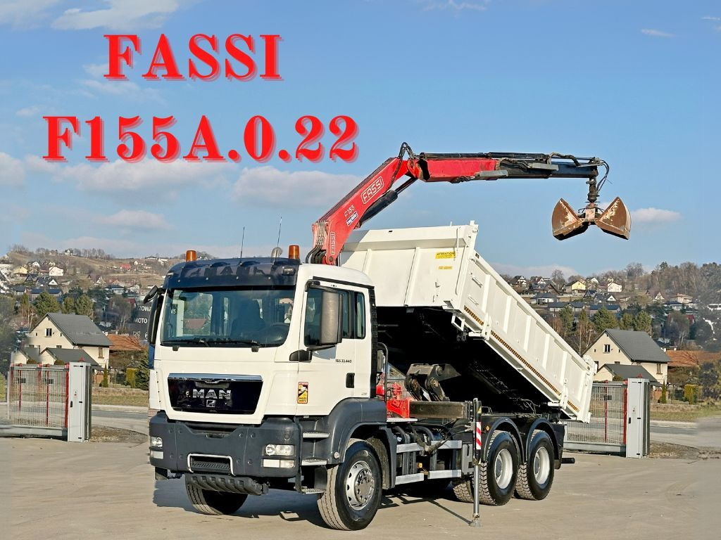 MAN TGS 33.440 * FASSI F155A.0.22/ FUNK *6x4 - Самосвал камион, Камион с кран: снимка 1 MAN TGS 33.440 * FASSI F155A.0.22/ FUNK *6x4 - Самосвал камион, Камион с кран: снимка 1
