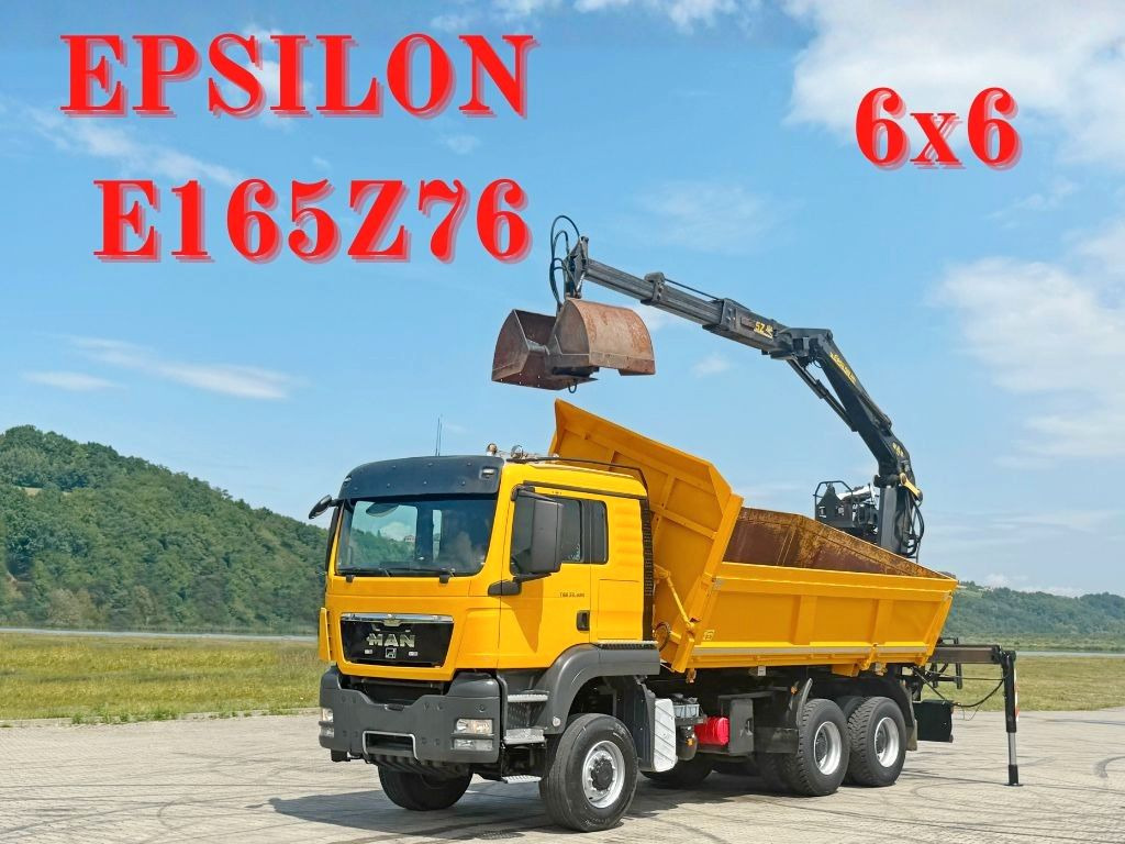 MAN TGS 33.480*KIPPER 5,10m * EPSILON E165Z76* 6x6 MAN TGS 33.480*KIPPER 5,10m * EPSILON E165Z76* 6x6 - Камион с кран, Самосвал камион: снимка 1 MAN TGS 33.480*KIPPER 5,10m * EPSILON E165Z76* 6x6 MAN TGS 33.480*KIPPER 5,10m * EPSILON E165Z76* 6x6 - Камион с кран, Самосвал камион: снимка 1