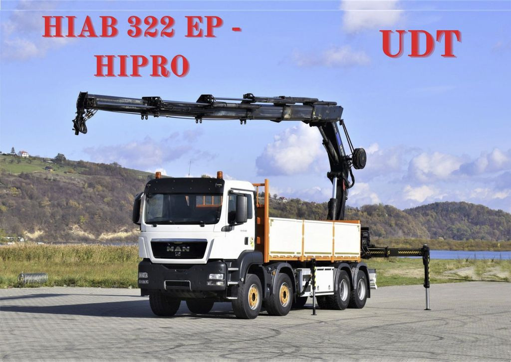 MAN TGS 35.440 * HIAB 322 EP-5HIPRO+FUNK / 8x4! - Камион с кран, Бордови камион: снимка 1 MAN TGS 35.440 * HIAB 322 EP-5HIPRO+FUNK / 8x4! - Камион с кран, Бордови камион: снимка 1