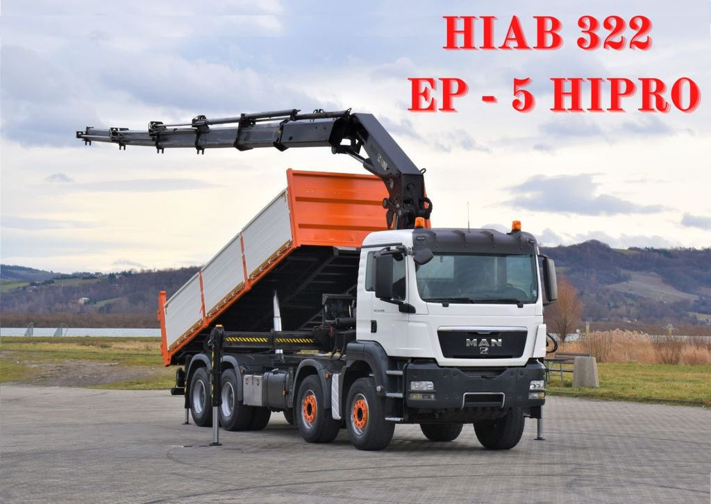 MAN TGS 35.440 * HIAB 322 EP-5HIPRO+FUNK / 8x4! - Самосвал камион, Камион с кран: снимка 1 MAN TGS 35.440 * HIAB 322 EP-5HIPRO+FUNK / 8x4! - Самосвал камион, Камион с кран: снимка 1