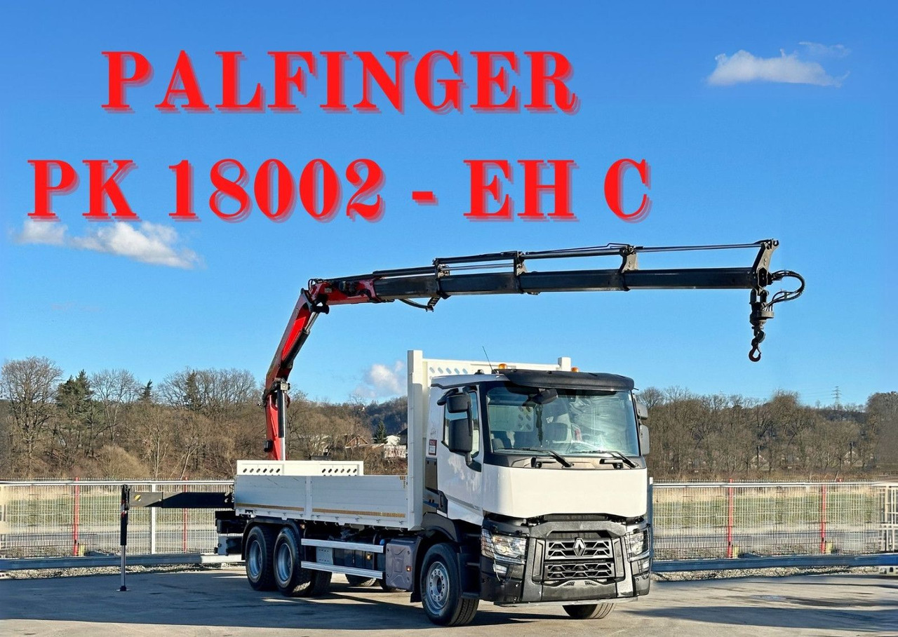 Renault C 380 *PRITSCHE 6,80m * PK 18002-EH C + FUNK*6x4 - Камион с кран: снимка 1 Renault C 380 *PRITSCHE 6,80m * PK 18002-EH C + FUNK*6x4 - Камион с кран: снимка 1