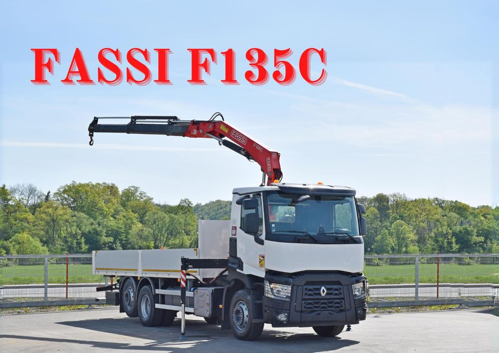 Renault C 380 * PRITSCHE 7,05 m* FASSI F 135C + FUNK - Камион с кран: снимка 1 Renault C 380 * PRITSCHE 7,05 m* FASSI F 135C + FUNK - Камион с кран: снимка 1