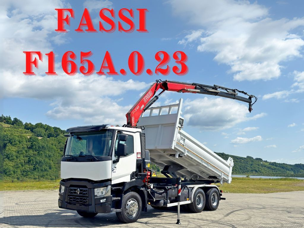 Renault C 430 * FASSI F165A.0.23 + FUNK * 6x4 - Самосвал камион, Камион с кран: снимка 1 Renault C 430 * FASSI F165A.0.23 + FUNK * 6x4 - Самосвал камион, Камион с кран: снимка 1