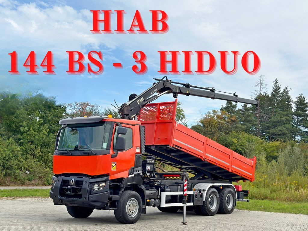 Renault K 380 * HIAB 144 BS - 3 HIDUO + FUNK * 6x4 * TOP - Камион с кран: снимка 1 Renault K 380 * HIAB 144 BS - 3 HIDUO + FUNK * 6x4 * TOP - Камион с кран: снимка 1