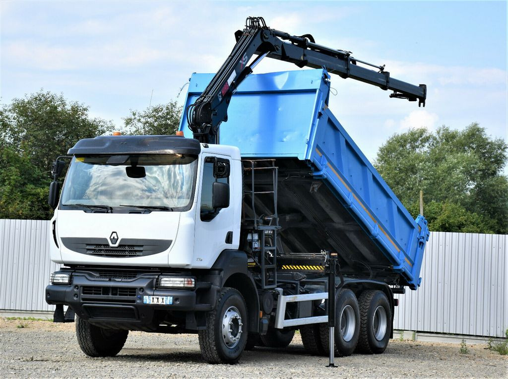 Renault KERAX 370 DXI* HIAB 122B-3 HIDUO/FUNK * 6x4 - Самосвал камион, Камион с кран: снимка 1 Renault KERAX 370 DXI* HIAB 122B-3 HIDUO/FUNK * 6x4 - Самосвал камион, Камион с кран: снимка 1