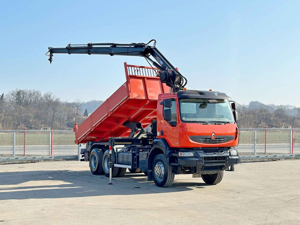 Renault KERAX 430* HIAB 144 E-3 HIDUO + FUNK / 6x4 - Самосвал камион, Камион с кран: снимка 2 Renault KERAX 430* HIAB 144 E-3 HIDUO + FUNK / 6x4 - Самосвал камион, Камион с кран: снимка 2