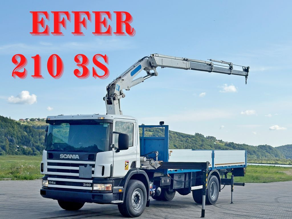 Scania 114 G 340 * PRITSCHE 7,00m * EFFER 210 3S + FUNK - Камион с кран: снимка 1 Scania 114 G 340 * PRITSCHE 7,00m * EFFER 210 3S + FUNK - Камион с кран: снимка 1