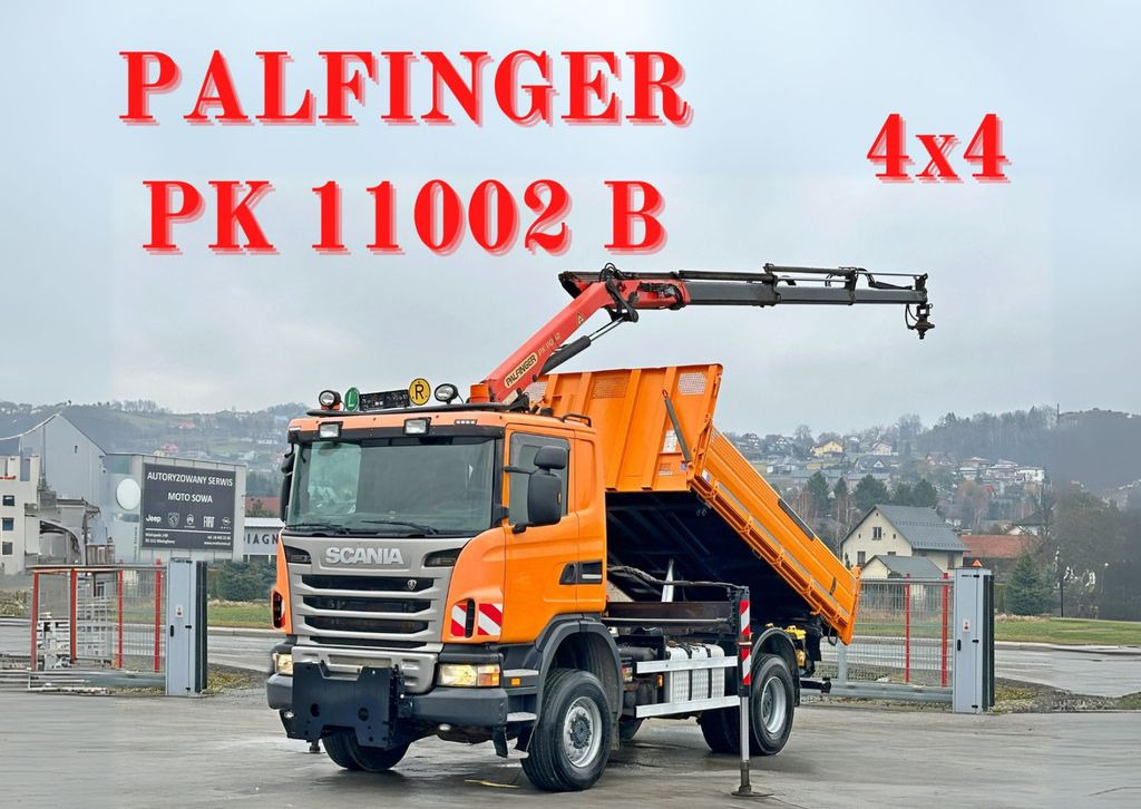 Scania G360 Kipper 4,10m *PK 11002 B + FUNK *4x4 - Самосвал камион, Камион с кран: снимка 1 Scania G360 Kipper 4,10m *PK 11002 B + FUNK *4x4 - Самосвал камион, Камион с кран: снимка 1