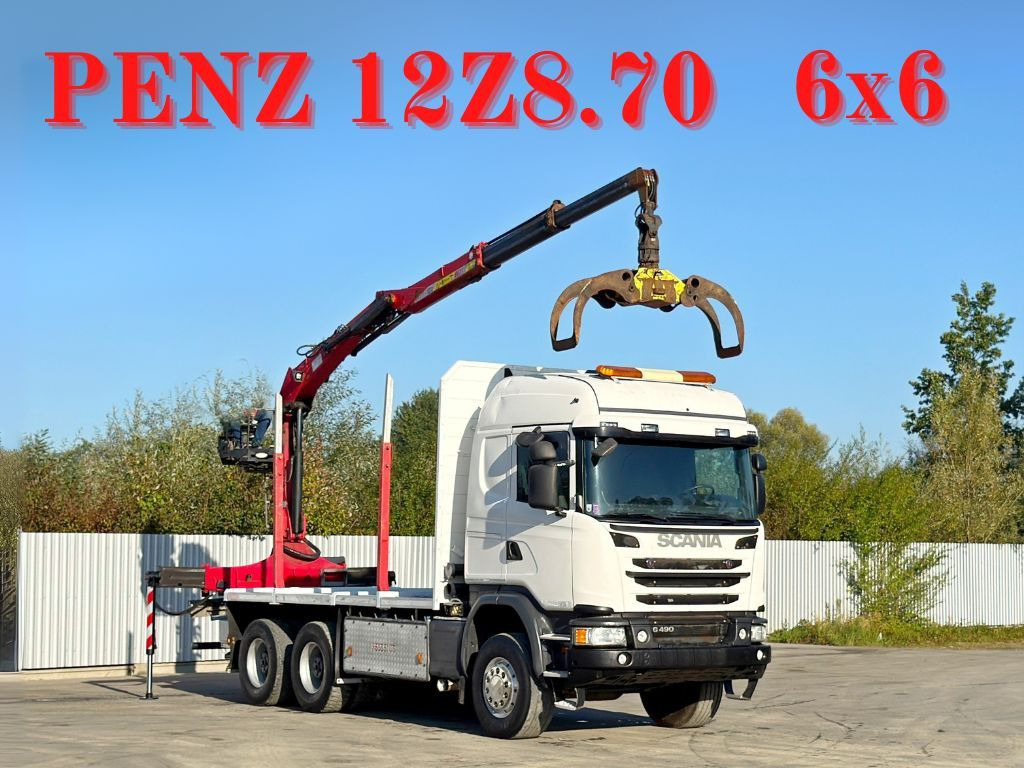 Scania G490* HOLZTRANSPORTER * PENZ 12Z8.70* 6x6 - Камион за дърва, Камион с кран: снимка 1 Scania G490* HOLZTRANSPORTER * PENZ 12Z8.70* 6x6 - Камион за дърва, Камион с кран: снимка 1