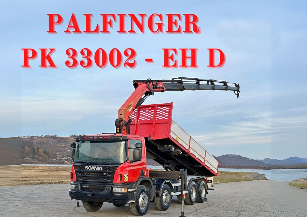 Scania P 400 Kipper 6,80 m * PK 33002-EH D + FUNK * 8x4 - Камион с кран, Самосвал камион: снимка 1 Scania P 400 Kipper 6,80 m * PK 33002-EH D + FUNK * 8x4 - Камион с кран, Самосвал камион: снимка 1